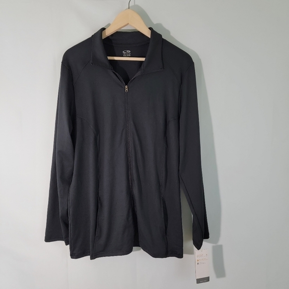 NEW Champion Black Long Sleeve 1/4 Zip Collared Athletic Top Sz XXL - Picture 1 of 10